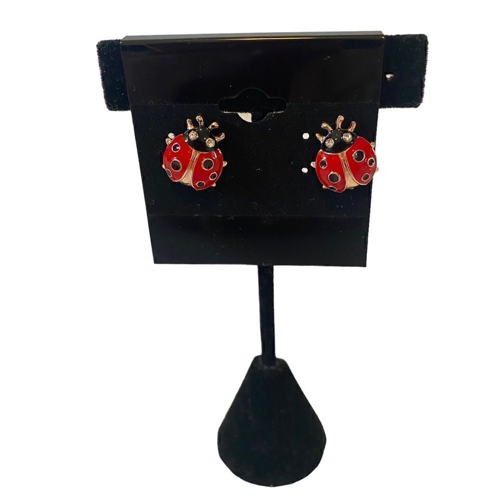 Adorable Ladybug Post Earrings. Perfect addition to your Spring/Summer wardrobe